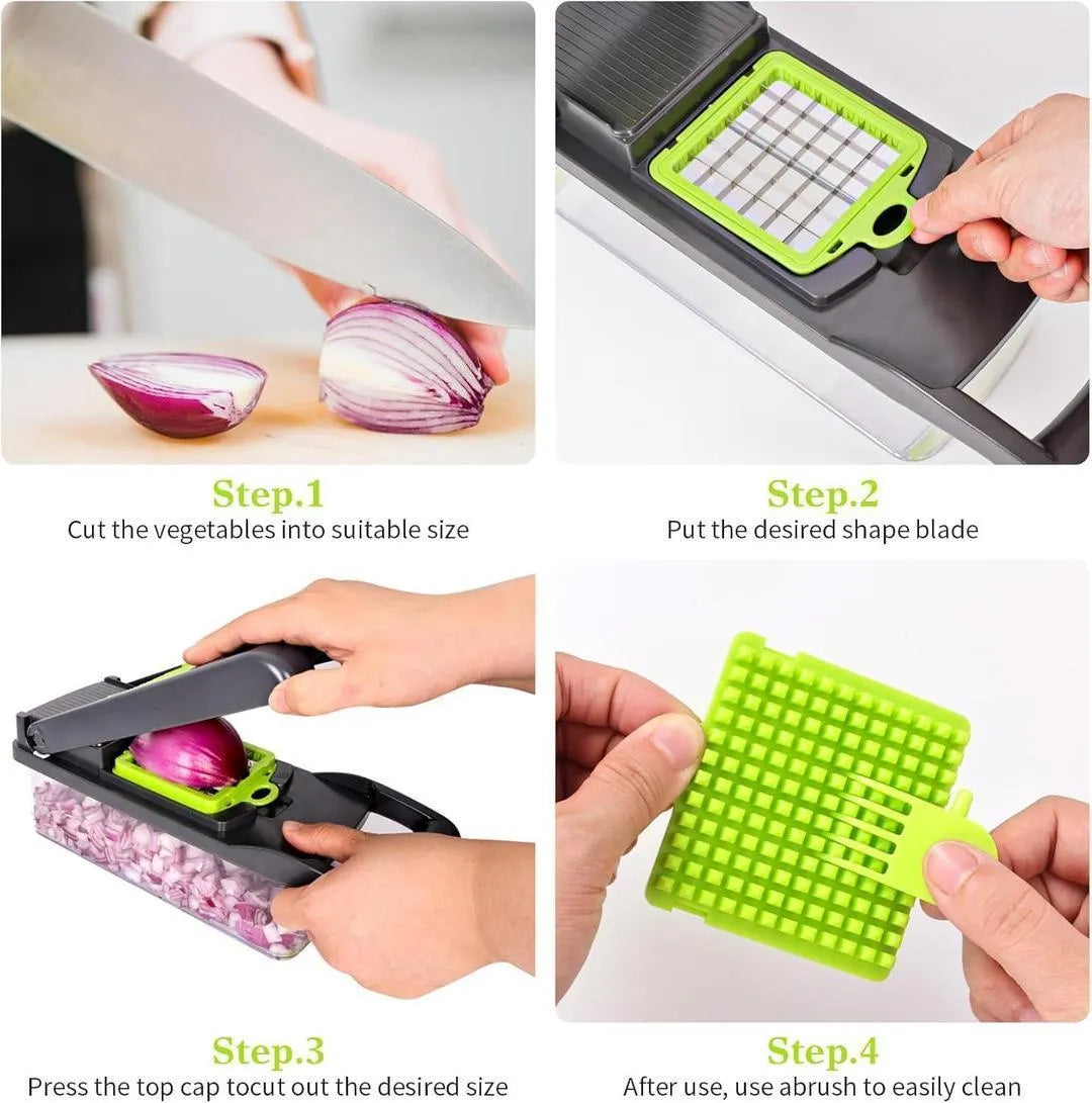16-Piece Multifunctional Vegetable Cutter Set - Professional Kitchen Slicer