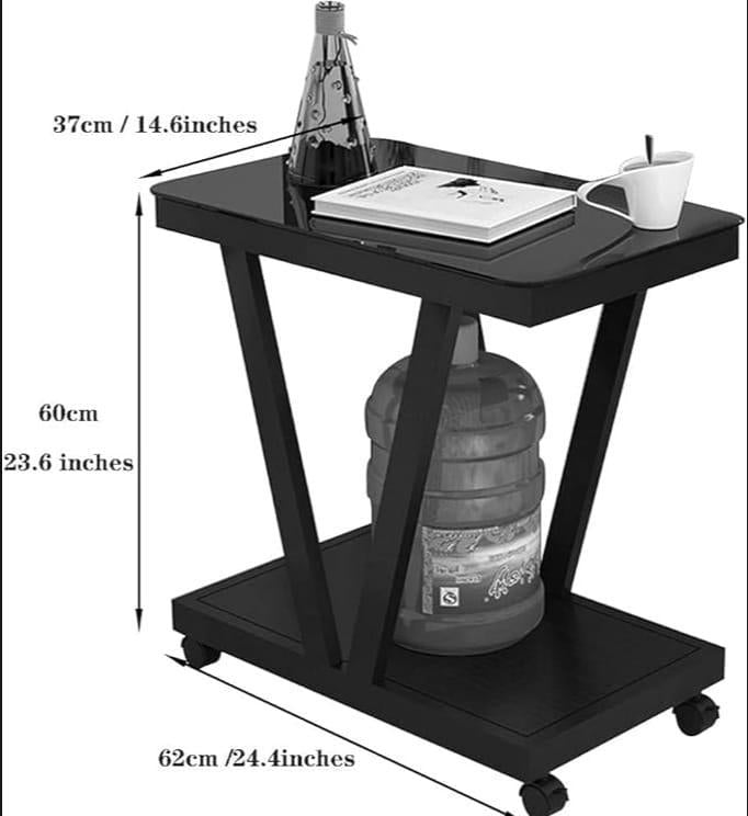 Stylish Black Coffee Table - Premium Wood & Iron Living Room Centerpiece