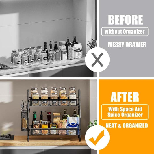 Multi-Purpose 2-Tier Organizer Rack - Bathroom & Office Storage Solution