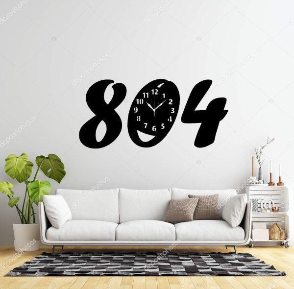 Modern Black Wall Clock 804 - 22 Inch Quartz Analogue | Contemporary Design