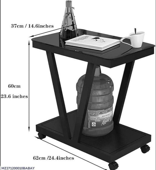 Stylish Black Coffee Table - Premium Wood & Iron Living Room Centerpiece
