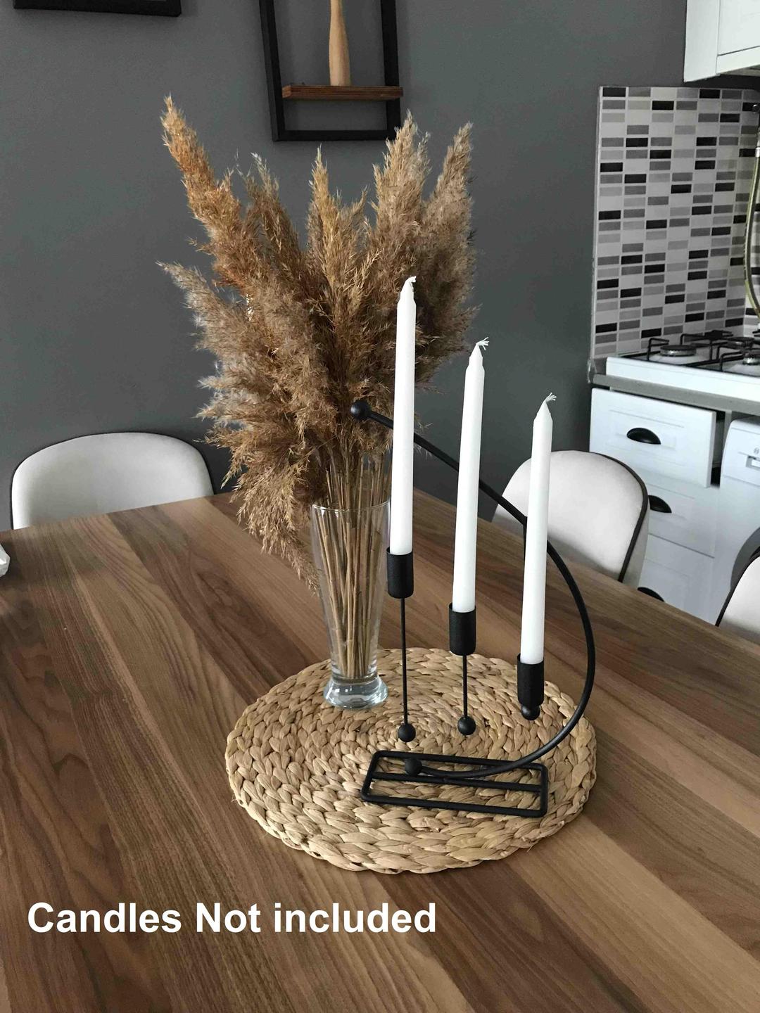 Musical Note Candle Stand - Golden & Black Metal Holder | 13 Inch Tall