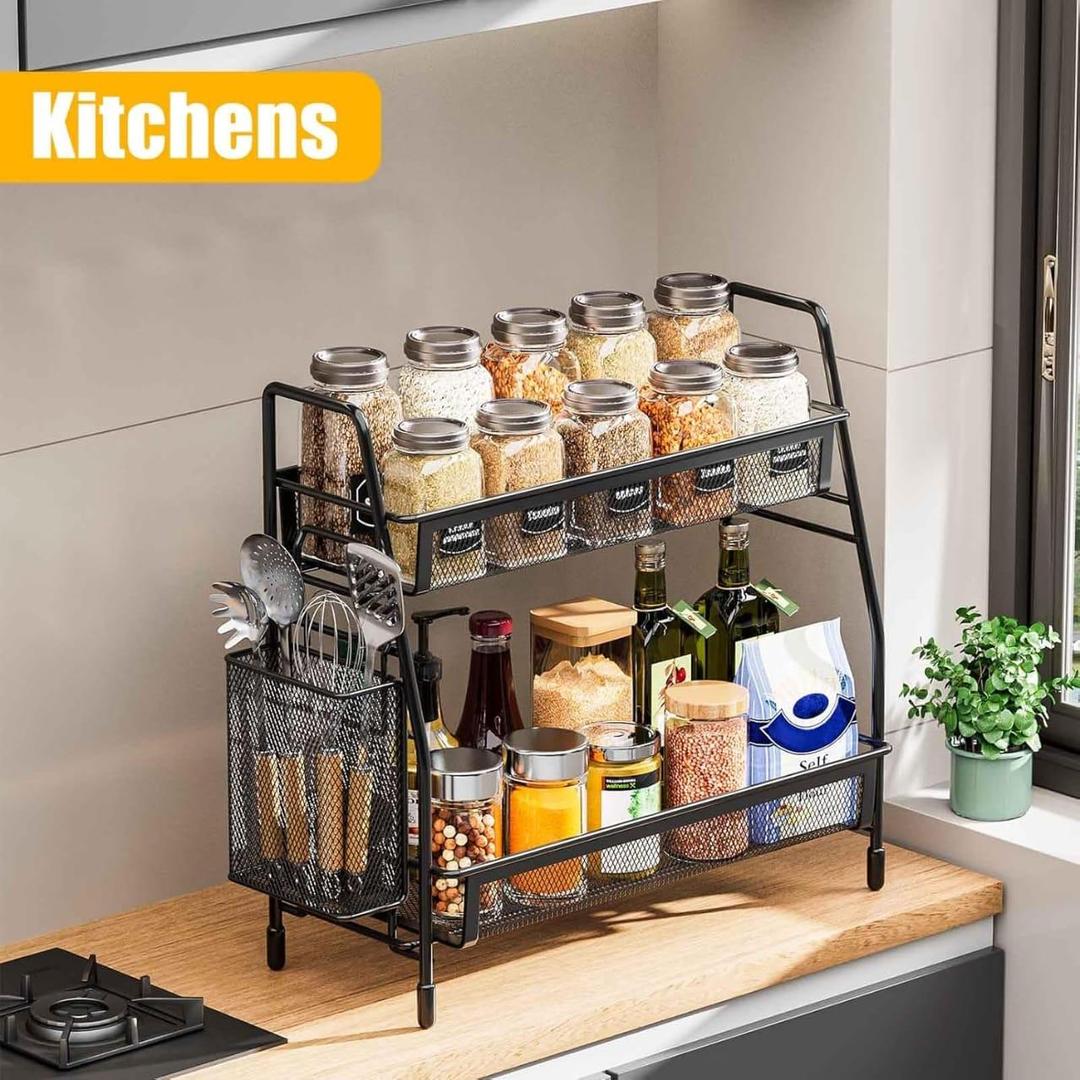 Multi-Purpose 2-Tier Organizer Rack - Bathroom & Office Storage Solution