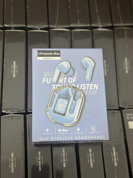 Crystal Display Wireless Bluetooth Earphones Transparent Design Spacecraft Style Digital Showcasing In-Ear Communication Device