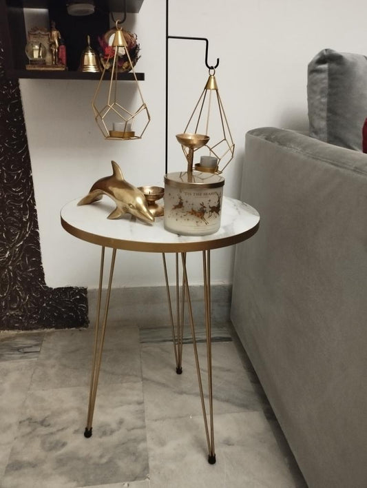 Affordable & Effective Coffee Table - White Wood & Iron Design for Budget-Conscious Homes