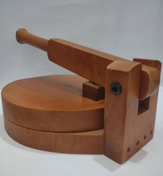 Premium Wooden Belan Chakla Set - Traditional Rolling Pin & Board