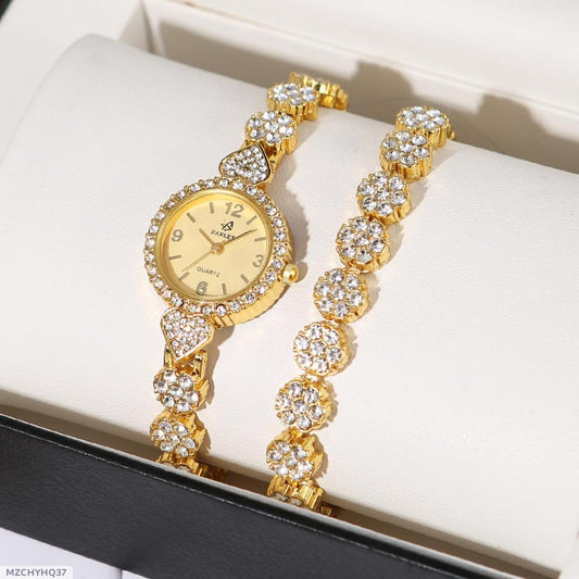 Fashion alloy diamond ladies gold bracelet watch cross-border explosions suit adult watch