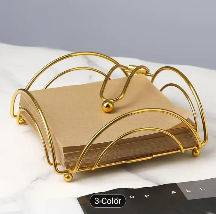 Napkin Holder for Dining Table - Square Shaped with Weighted Arm